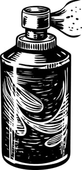 A vintage style illustration showing spray bottle vector