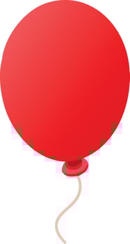 Single red balloon illustration on white background vector