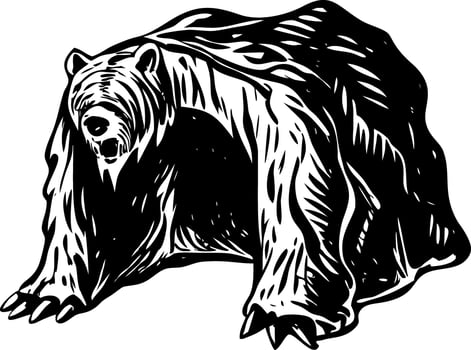 A vintage style illustration showing a bear hideout vector
