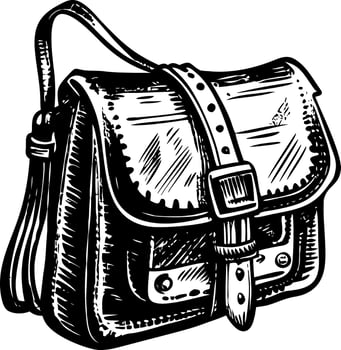 A vintage style illustration representing leather bag vector
