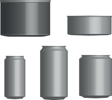 Close up 3d illustration of Aluminum Can Packaging, vector