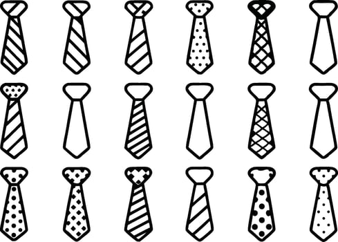 A set of different ties with different designs vector