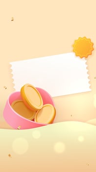 bowl of snacks with blank template vector