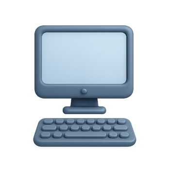Simple 3D Computer Icon Design for Modern Digital Projects png