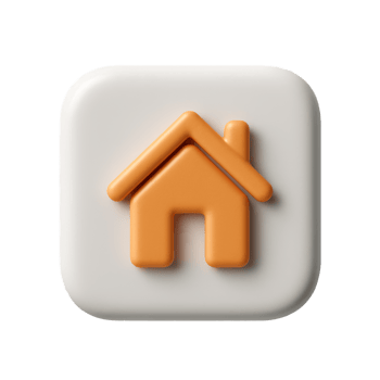 Simple 3D Home Icon Button Design for User Interface Environment png
