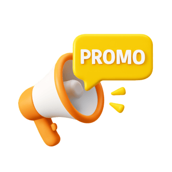 Bright 3D Megaphone with Promo Speech Bubble for Marketing png