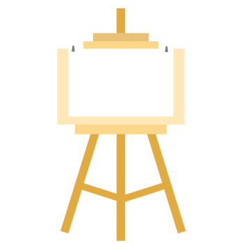 illustration of simple drawing board or canvas png