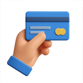 Hand Holding Simple 3D Card Design for Digital Transactions png