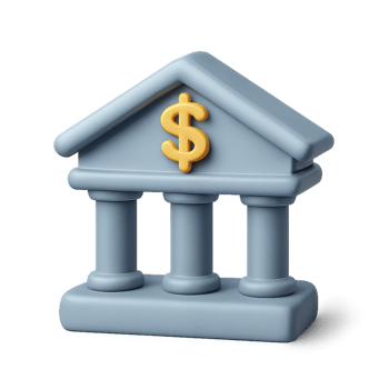 3D Simple Bank Icon Rendered with Pastel Color Design and Style png
