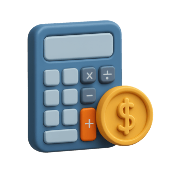 Simple Financial Calculator Icon with Coin for Budgeting and Planning png