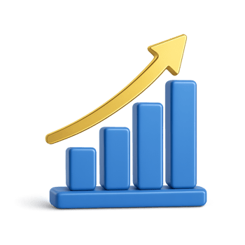 Rising Bar Chart Icon for Financial Growth and Analysis Use png