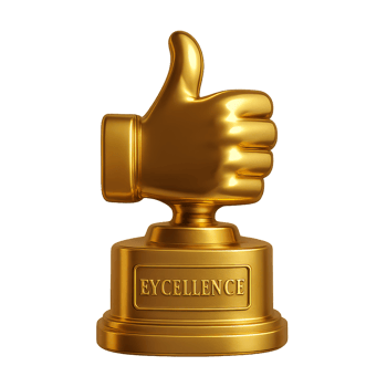 Golden Thumbs Up Trophy Icon for Achievements and Recognition png