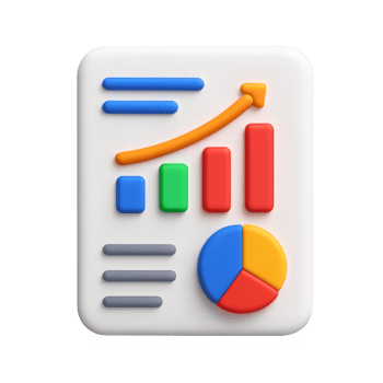 3D Financial Report Icon for Business and Analytical Presentations png