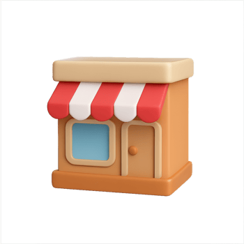 Cute 3D Simple Storefront Design for Creative Projects png