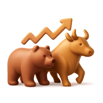 Bear and Bull Symbols Representing Market Trends and Financial Concepts png