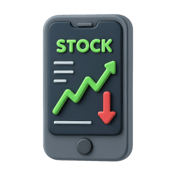3D Smartphone Icon for Stock Trading and Financial Management png