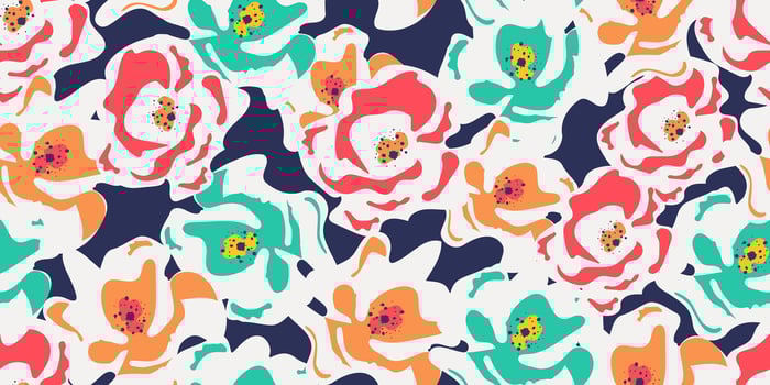 Abstract rose seamless pattern with vertical style. Modern foliage print design for fabric, textiles, clothing, packaging, cover, banner, home decor and backgrounds vector