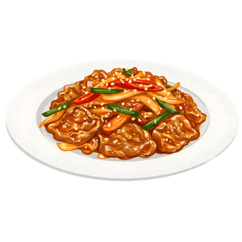 Bulgogi koren food on a plate png