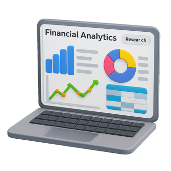 3D Financial Dashboard Displaying Analytics and Metrics Visualization png