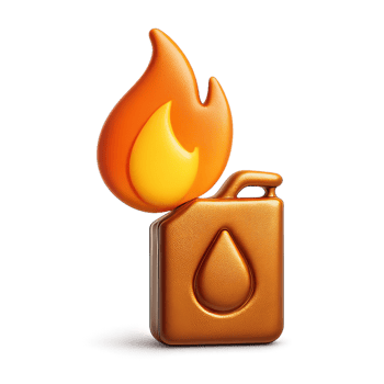 3D Illustration of Fuel Container with Flame Icon in Simple Design png