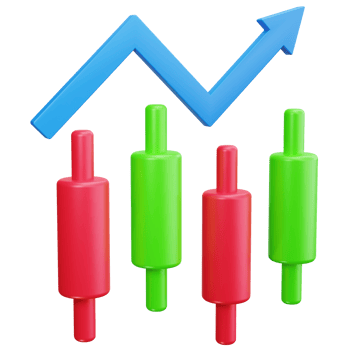 3D Icon Stock Candlestick Chart png