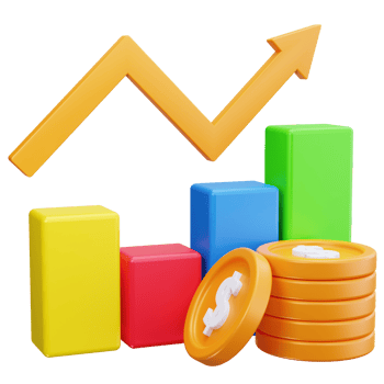 3D Icon Finance Graph Up png