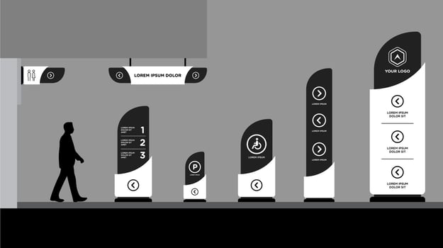set of outdoor and indoor signs for advertising vector