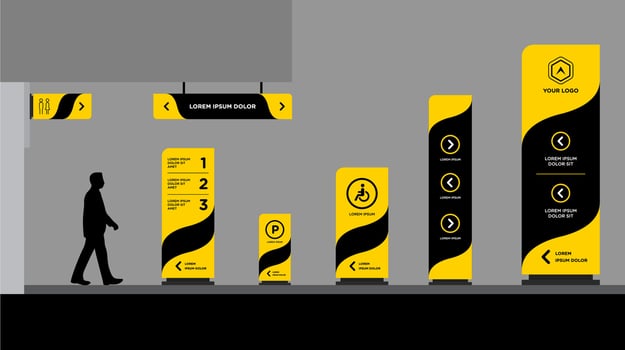 Modern Signage System Design set advertising vector