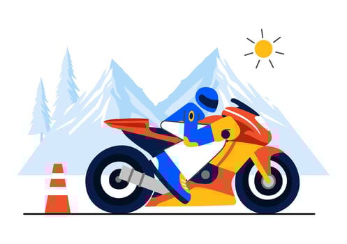Speed Racing Bike Art of a Competition Scene with Sportswear and Equipment in Flat Design vector