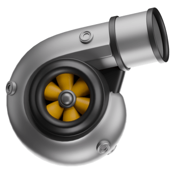 Turbocharger Engine 3D Illustration png