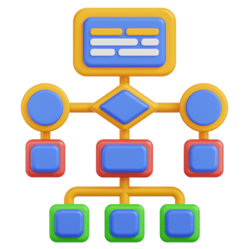 Flowchart Data 3D Illustration png