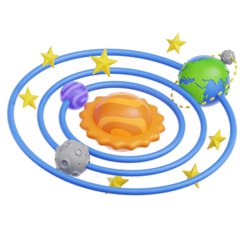 Solar System 3D Illustration png