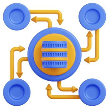 Data Flow 3D Illustration png