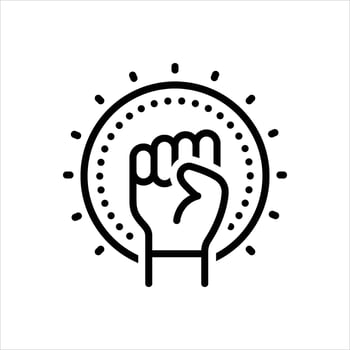 Black line icon revolt vector