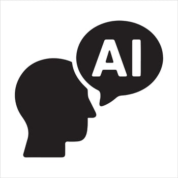 Ai head with speech bubble modern communication concept vector