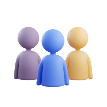 Three abstract figures on transparent background png