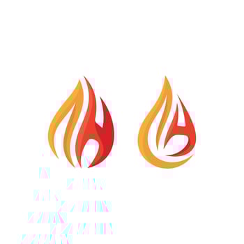 ignite fire letter A and H logo vector