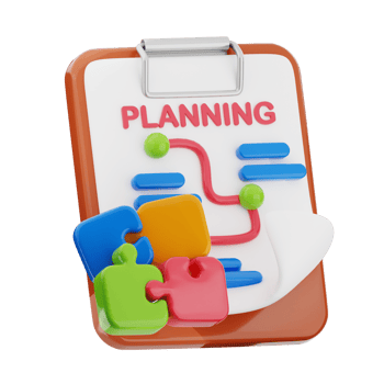 Business plan 3d illustration. marketing strategy icon. png