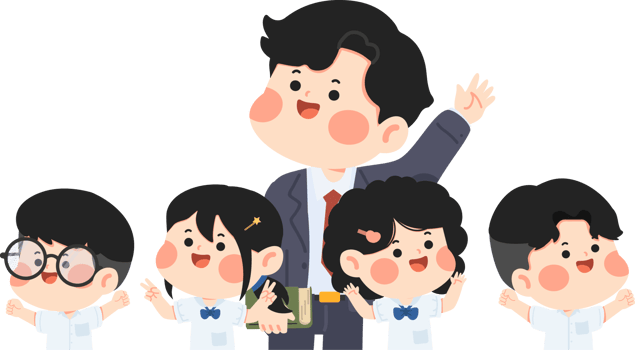 A cartoon man with his children png