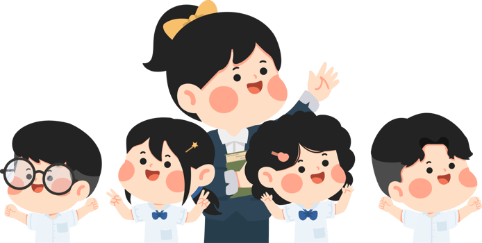 A cartoon woman and her children png