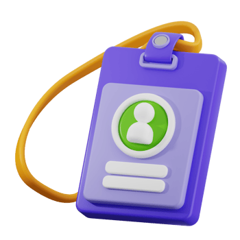 ID card, lanyard, business badge, 3d illustration. png