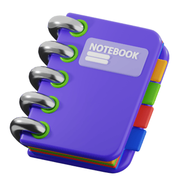 Colorful ring notebook with tabs png