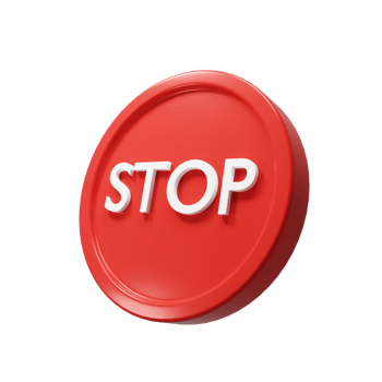 Perspective Circle Red Stop Sign 3d Render Illustration Icon png
