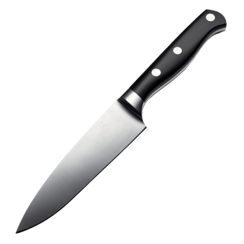 Isolated kitchen knife on transparent background png