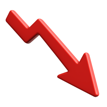3D Red Arrow Pointing Downward in a Simple Design for Graphics png