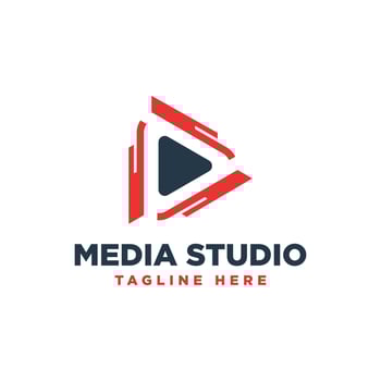 media studio play logo design logo mark creative unique professional timeless simple design vector
