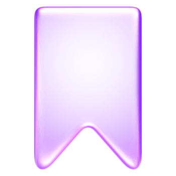 Glossy glassmorphism bookmark icon used to represent saving or marking content in digital apps and websites, 3d rendering png