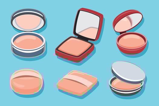 Set of Compact Face Powders vector