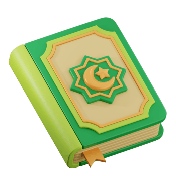 A green book with a crescent and star on it png