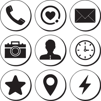 Clean Line Icons Bundle Mail Star Coffee Location Heart vector